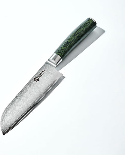 Hexclad 7" Japanese Damascus Stainless Steel Santoku Knife, Full Tang1