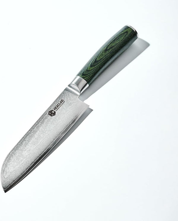 Hexclad 7" Japanese Damascus Stainless Steel Santoku Knife, Full Tang1