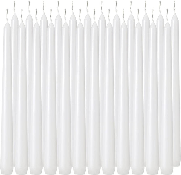 24 Pack Tall White Taper Candles, 10 Inch (H) Dripless, Unscented Dinner Candle, Smokeless Taper Candles, Paraffin Wax with Cotton Wicks, 8 Hours Burn Time1