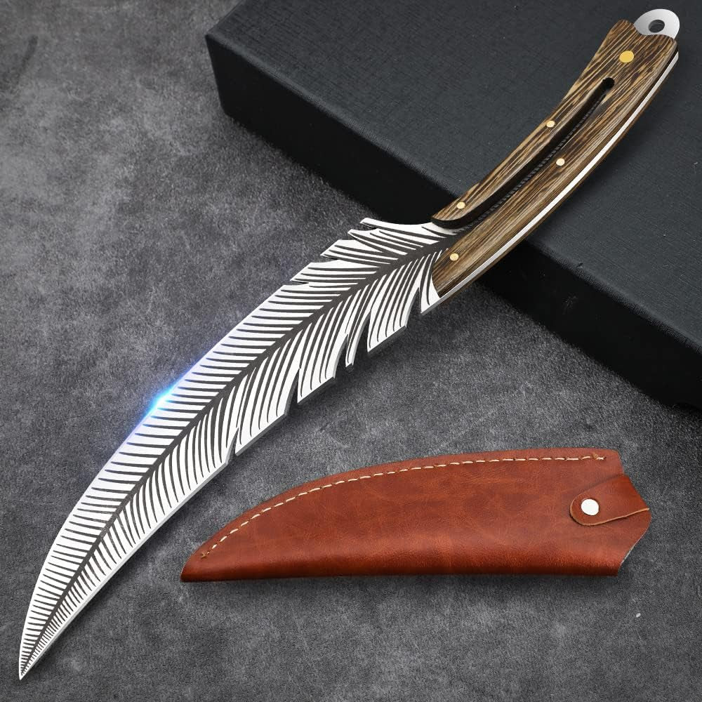 feather-boning-knife-with-sheath-for-meat-cutting-cooking-hand-forged