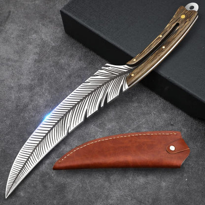Feather Boning Knife with Sheath for Meat Cutting Cooking ,Hand Forged1