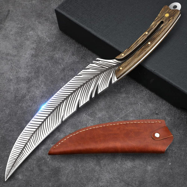 Feather Boning Knife with Sheath for Meat Cutting Cooking ,Hand Forged1