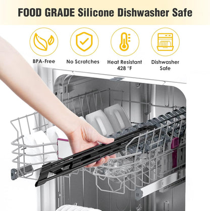 Triangle Roll up Dish Drying Rack with Silicone Coating, Black6