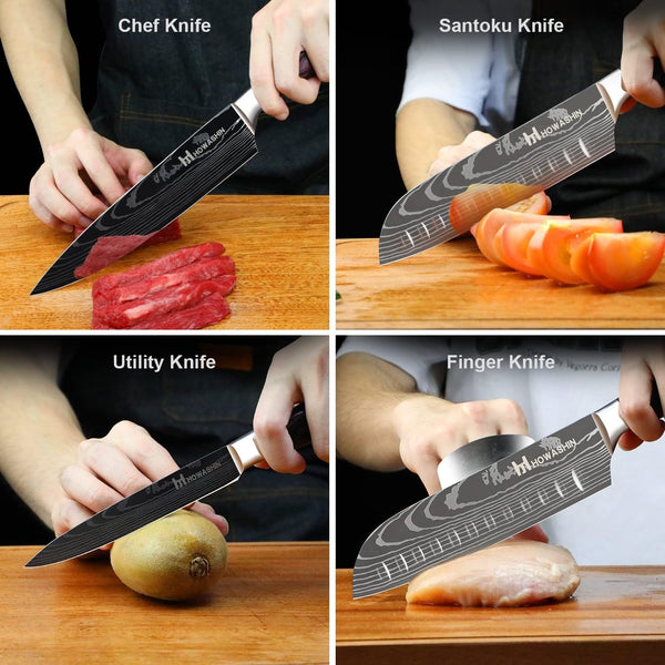 Kitchen Knife Set, Japanese 8” Chef Knife Set Professional 3 Piece4