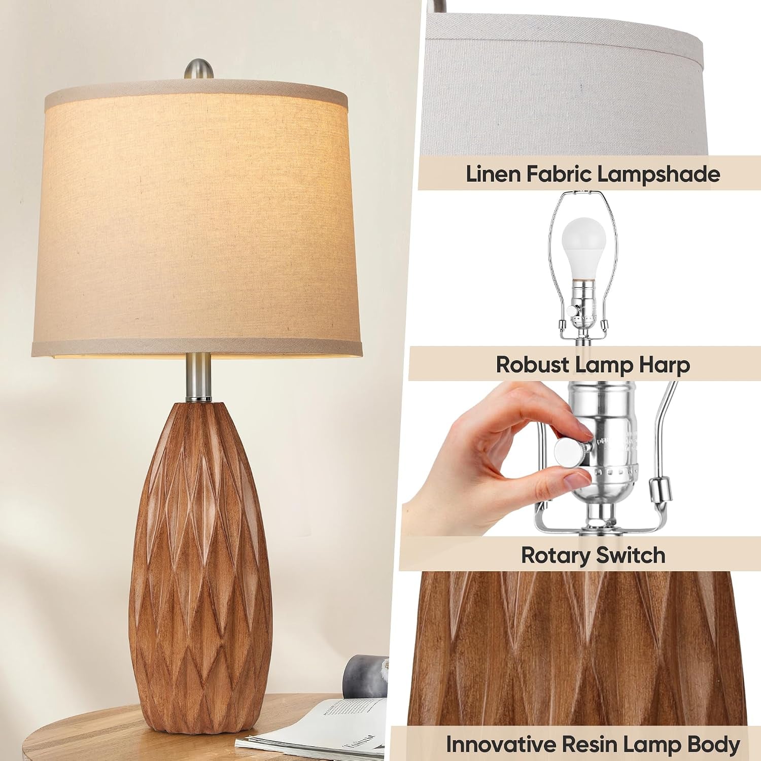 25-modern-table-lamp-wood-grain-resin-table-lamp-nightstand-lamp-diamond-shaped-resin-body-rotary-switch-2-bulbs-included-bedside-lamps-for-living-room-bedroom-office-reading-light-home