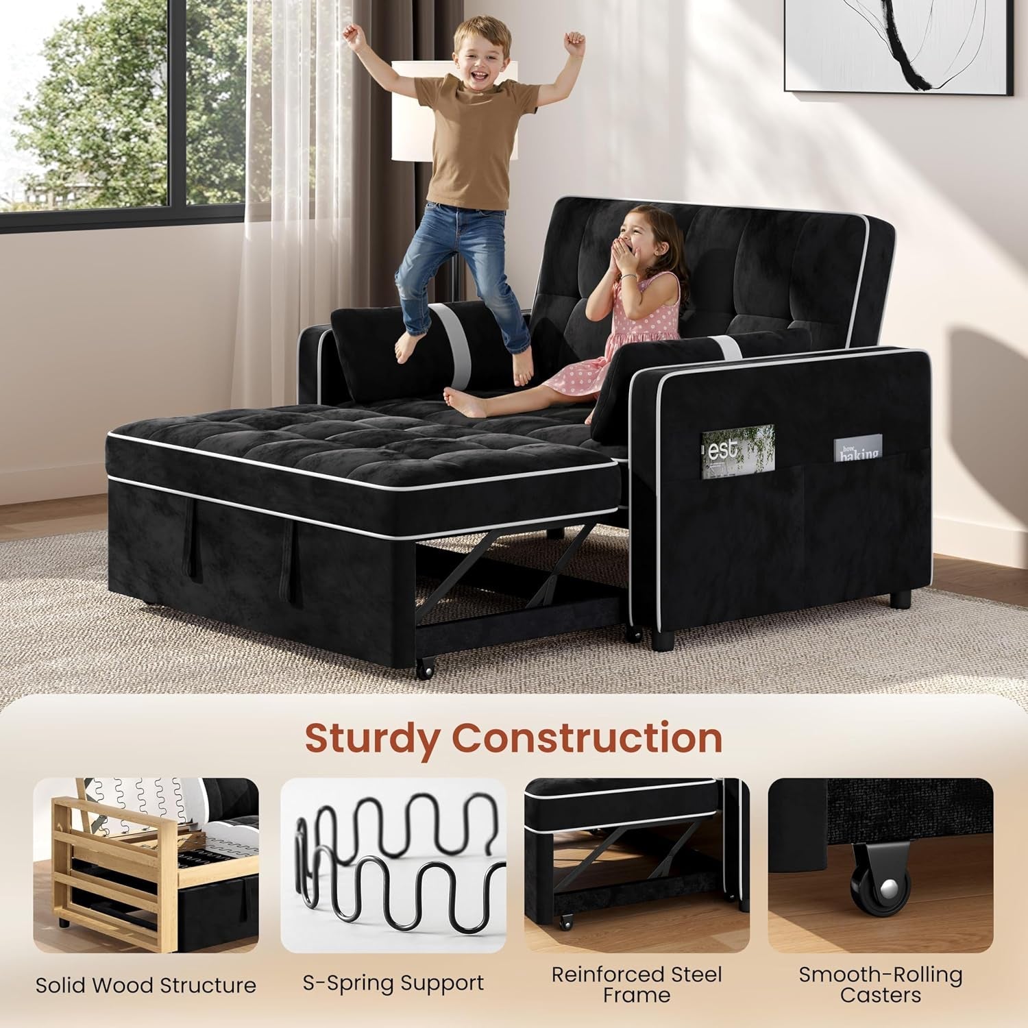 3-in-1-sofa-bed-convertible-sleeper-sofa-with-usb-ports-black