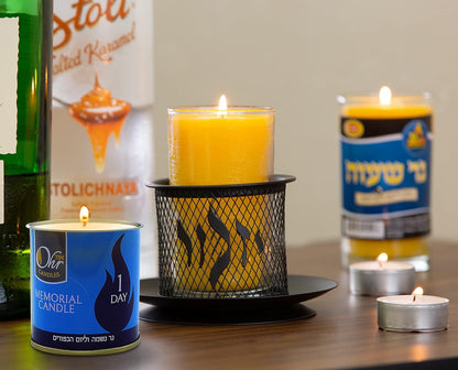 1 Day Yahrzeit Candle - 12 Pack - 24 Hour Kosher Yahrtzeit Memorial and Yom Kippur Candle in Tin Cup Holder4