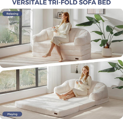 Folding Sofa Bed, 2 in 1 Convertible Sofa to Lounger4
