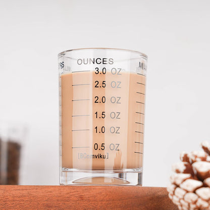 Shot Glass Measuring Cup 3 Ounce/90Ml Liquid Heavy High Espresso Glass Cup Black Line7