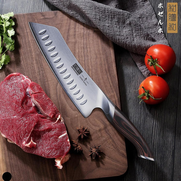 Ultra Sharp Japanese High Carbon Steel Vegetable Meat Cleaver & High Carbon Stainless Steel Kitchen Knife & Professional Japanese Fish Knife for Meat Poultry Cutting8
