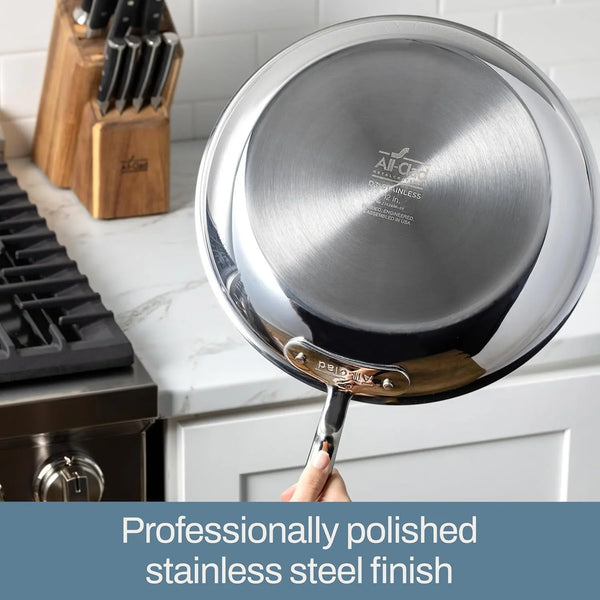 All-Clad D3 Stainless Steel 12" Fry Pan, Made in the USA | the Original Bonded Professional Cookware, Large Frying Pan, Induction Compatible, Oven Safe up to 600F8