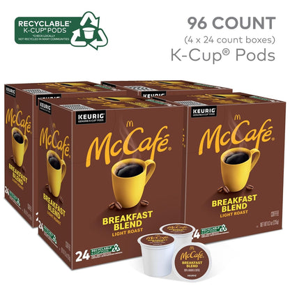 Breakfast Blend Coffee, Keurig Single Serve Keurig K-Cup Pods, Light Roast, 96 Count (4 Packs of 24)2