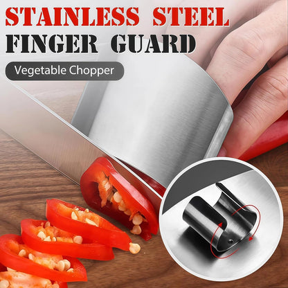 Stainless Steel Finger Guard, Adjustable Finger Guard Protector for Cutting Food, Premium Slicing Tool for Chopping, Dicing, and Food Prep (2PCS)2