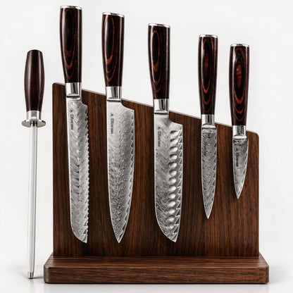 6 Piece Japanese Kitchen Knife Set, VG10 Core Damascus Knives | Professional Chef Knife Set, Ultra Sharp 67-Layer Forged Steel, 15° Edge, Ergonomic Pakkawood Handles and Gift Box8