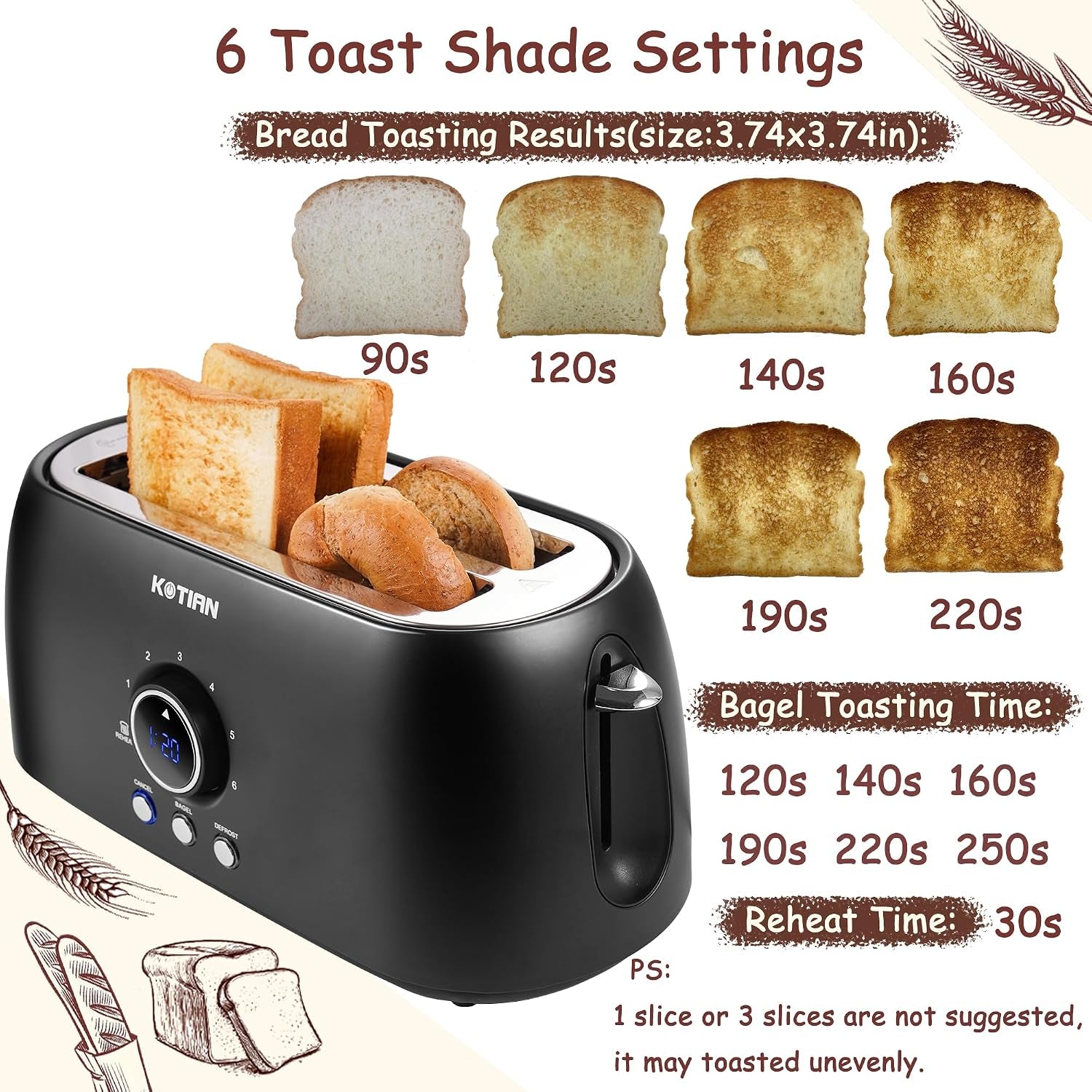 toaster-4-slice-retro-long-slot-toasters-with-countdown-timer-stainless-steel-toaster-bagel-defrost-reheat-cancel-functions-extra-wide-slots-6-toast-settings-removable-crumbs-tray-matte-black
