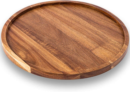 11.5 Inches Candle Holder Tray Home Decor, round Wood Tray for Coffee Table, Small Wooden Serving Decorative Trays for Home2