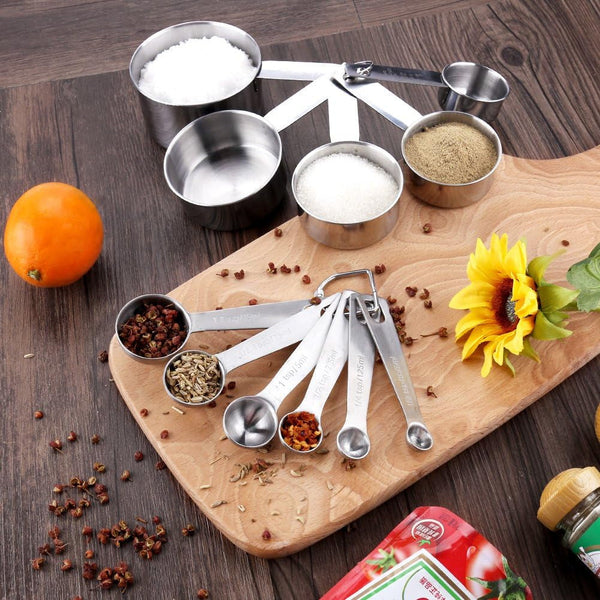 11 Piece Stainless Steel Measuring Spoons Cups Set, Premium Stackable Tablespoons Measuring Set for Gift Dry Liquid Ingredients Cooking Baking4