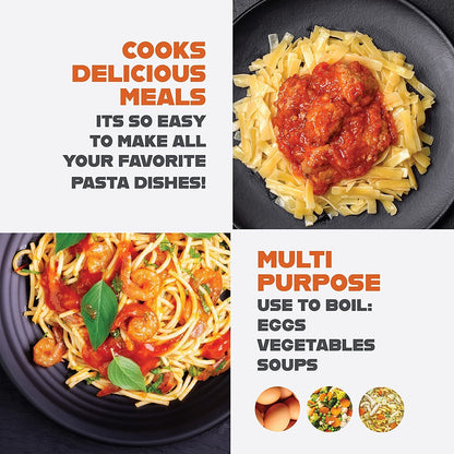 5 Quart Stock Pot Multipurpose Pasta Pot with Strainer Lid & Twist and Lock Handles, Nonstick Ceramic Surface Makes for Effortless Cleanup with Tempered Glass Lid, Dishwasher Safe | Twist and Lock Handles, Non Toxic Ceramic Non Stick Coating, for Cooking Soup, Spaghetti, Rice, Dishwasher Safe - Copper5