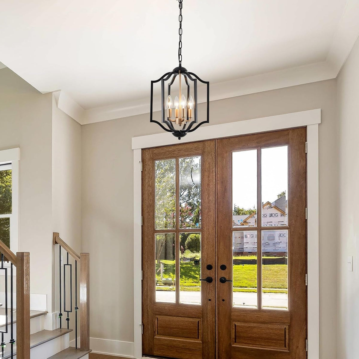 black-and-gold-chandelier-light-fixture-4-light-farmhouse-chandelier-dining-room-light-fixtures-rustic-hanging-small-entryway-pendant-light-for-kitchen-island-foyer-living-room