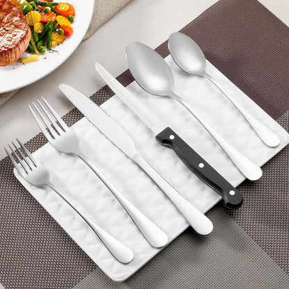 Steak Knives Set of 8, Sharp Triple Rivet Steak Knife Sets, High-Carbon Stainless Steel Serrated Blades, Ergonomic Handles Serrated Steak Knives, Dinner Knife for Kitchen Restaurant, Dishwasher Safe6