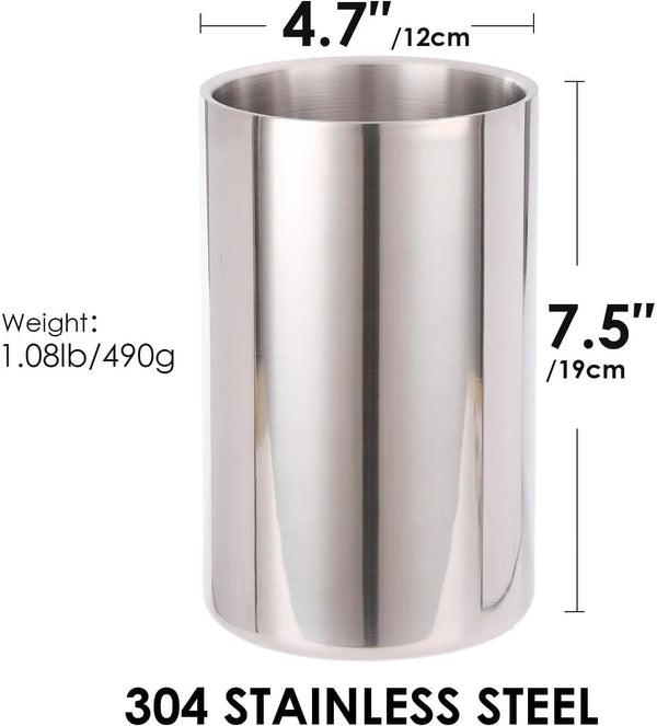 Double Wall Utensil Holder, 304 Stainless Steel Sleek Holder for Countertop2