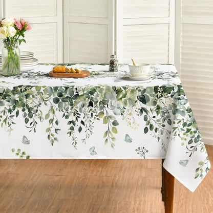 Spring Tablecloth 52 X 70 Inch Rectangular Green Eucalyptus1