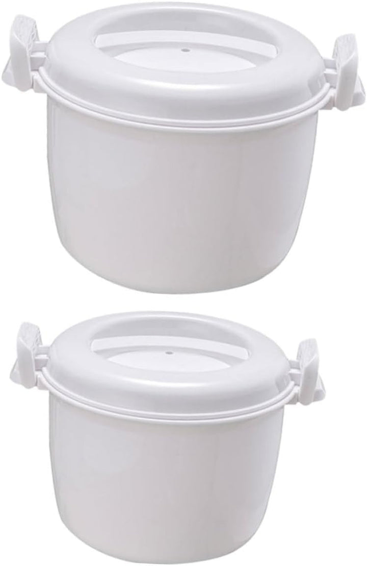 2Pcs Microwave Rice Cooker Portable Food Container for Steaming Rice Home Use Rice Cooker for Microwave Cooking Simple and Convenient Rice