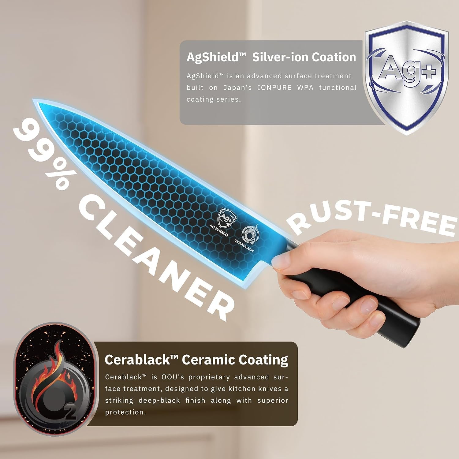 ®-black-blade-8-inch-chef-knife-with-agshield™-cerablack™-technology-rust-resistant-easy-clean-finish-high-carbon-stainless-steel-for-meat-vegetables