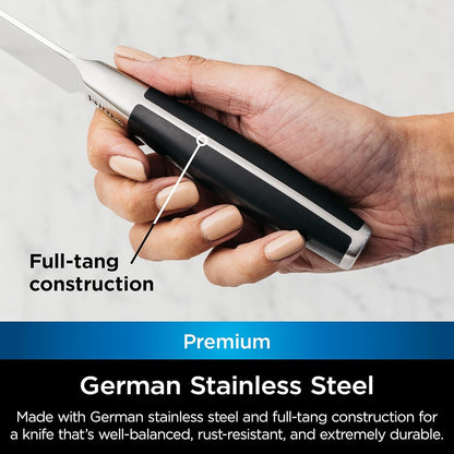 Ninja K32002 Foodi Neverdull System 2-Piece Chef Knife & Santoku Knife Set, Premium, German Stainless Steel, Black4