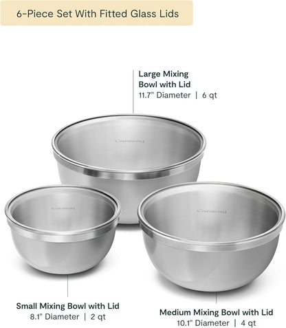 Caraway 7-Piece Mixing Bowl Set with Lids and Lid Storage Organizer2