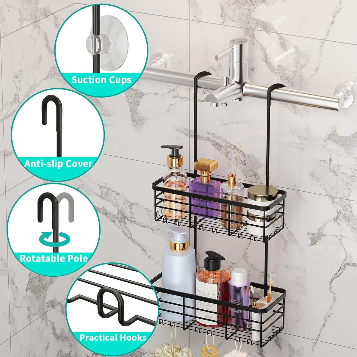 hanging-shower-caddy-organizer-no-drilling-shower-organizer-with-hooks-rustproof-waterproof-304-stainless-steel-bathroom-shelves-black
