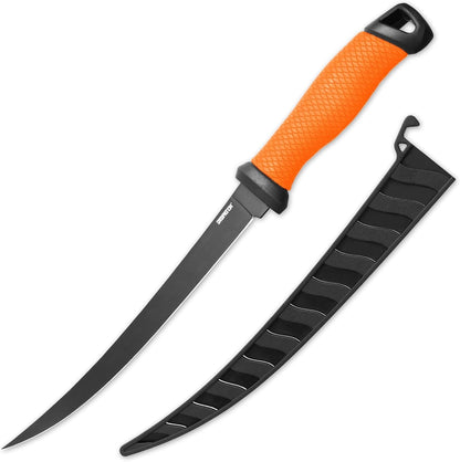 Salmon Fillet Knife 8.9 Inch - Razor Sharp Flexible Blade for Fish & Meat, PP Golf Grip Handle with Protective Sheath1
