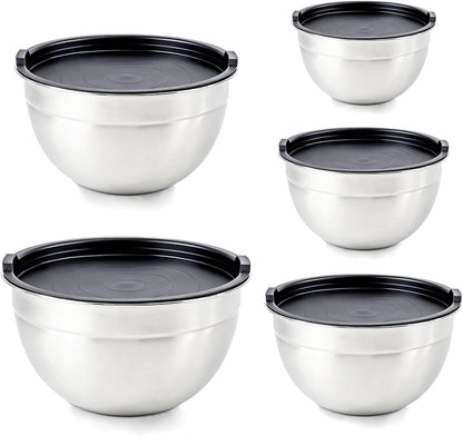 Stainless Steel Mixing Bowl Set with Lids, 5PCS Kitchen Food Prep Bowls1