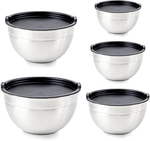 Stainless Steel Mixing Bowl Set with Lids, 5PCS Kitchen Food Prep Bowls1