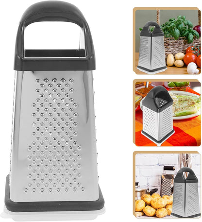 Multi-Function 4-Sided Stainless Steel Vegetable Grater and Slicer for Kitchen Use, Handheld Food Cutter with Cheese Shredder and Potato Peeler, 1Pcs Set9