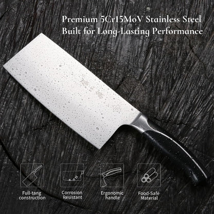 ZHANG XIAO QUAN Chinese Cleaver Knife, High Carbon Stainless Steel6