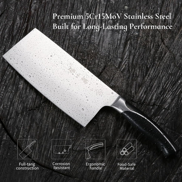 ZHANG XIAO QUAN Chinese Cleaver Knife, High Carbon Stainless Steel6