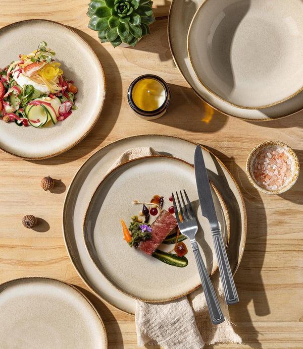 Stoneware Dinnerware Sets for 8,24 Piece Rustic Plates and Bowls Set4