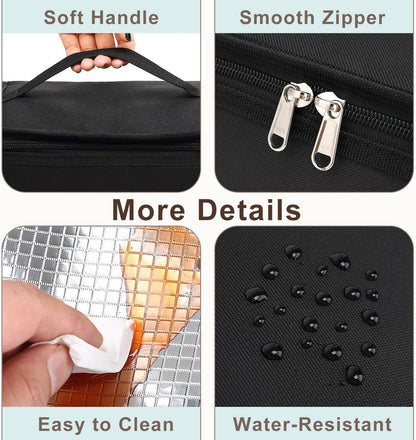 Small Insulated Lunch Box Portable Soft Bag Mini Cooler Thermal Meal Tote Kit with Handle for Work & School, Black6