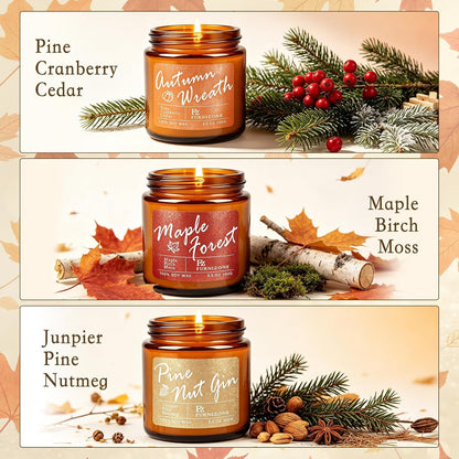 6 Fall Candles Set, Fall Scented Candles for Home Scented, 180 Burning Hour3