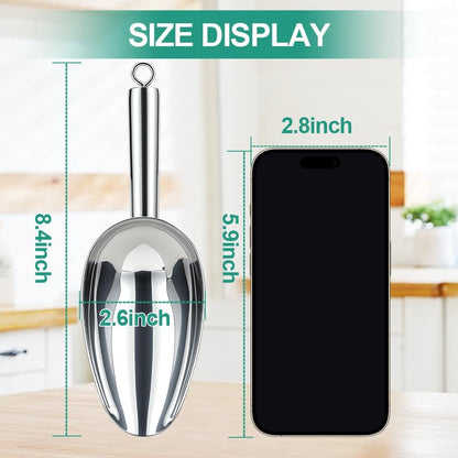 6 Oz Upgraded & Thickened Stainless Steel Ice Scoop, Kitchen Ice Scooper2