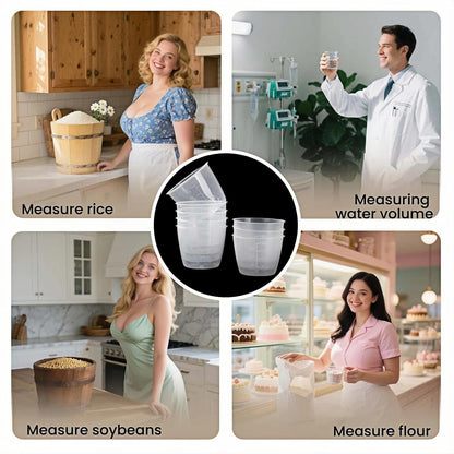 5-Pack 160Ml Transparent Rice Measuring Cups | Clear Ml/Cup Markings | Multi-Purpose Dry & Liquid Ingredient Cups | Stackable Food-Grade PP Kitchen Utensils for Cooking, Baking & Daily Use6