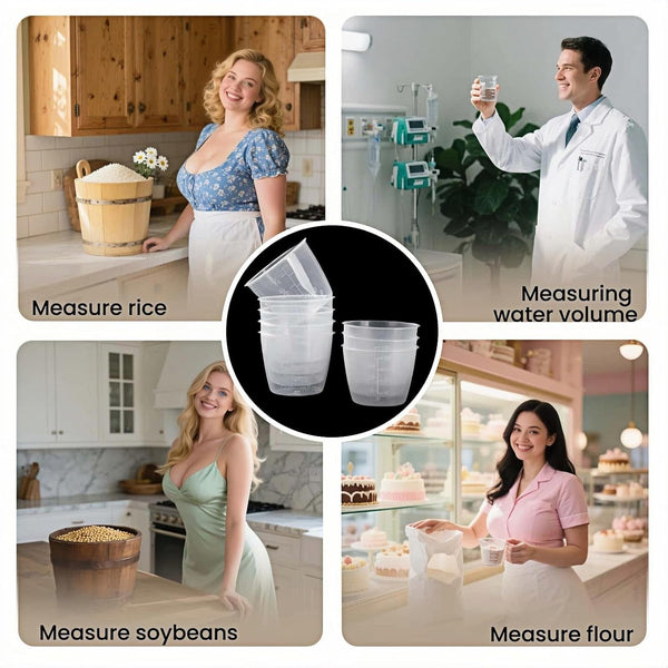 5-Pack 160Ml Transparent Rice Measuring Cups | Clear Ml/Cup Markings | Multi-Purpose Dry & Liquid Ingredient Cups | Stackable Food-Grade PP Kitchen Utensils for Cooking, Baking & Daily Use6