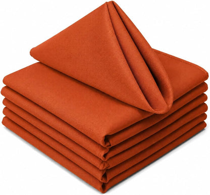 17"X17" Polyester Cloth Napkins, Set of 6 (Burnt Orange) | Easy-Care, No-Iron Finish, Superior Color Retention, Machine Washable1