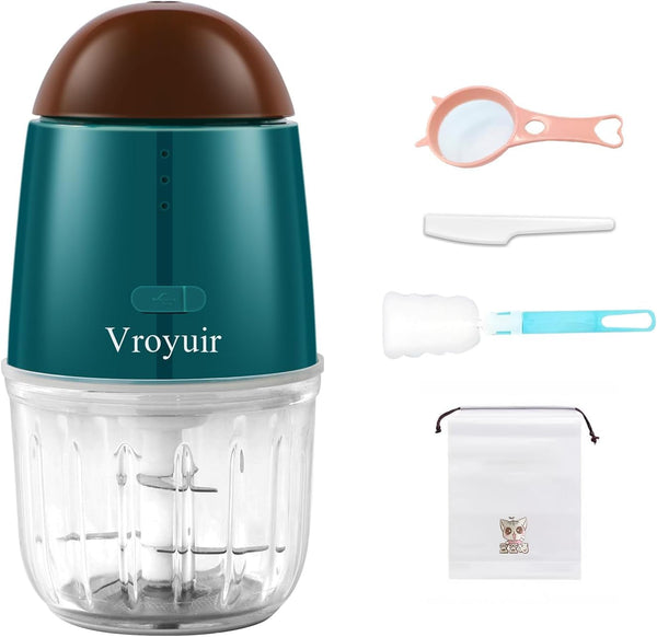 Mini Food Processor, Cordless Small Food Chopper & Blender, Dishwasher Safe | for Meat,Vegetables,Fruit – 200W Portable,6 Sharp Blades–1.3 Cup (10 Oz) Glass Container, Compact Kitchen Gadget1