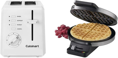 2-Slice Toaster Oven and round Classic Stainless Steel Waffle Maker Bundle1