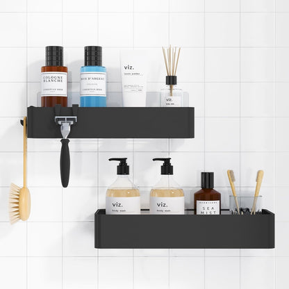 Shower Caddy Adhesive, Stylish Shower Organizer, Large, Black1