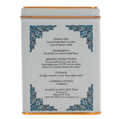 HT Vanilla Comoro Decaf Black Tea, 20 Sachets in Tin | Decaffeinated Black Tea, Creamy Vanilla Flavor, Smooth Finish3