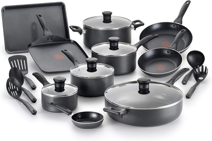 Everything in Kitchen Total Nonstick Diswasher Safe Pots and Pans Cookware Set, 20-PC, Black1