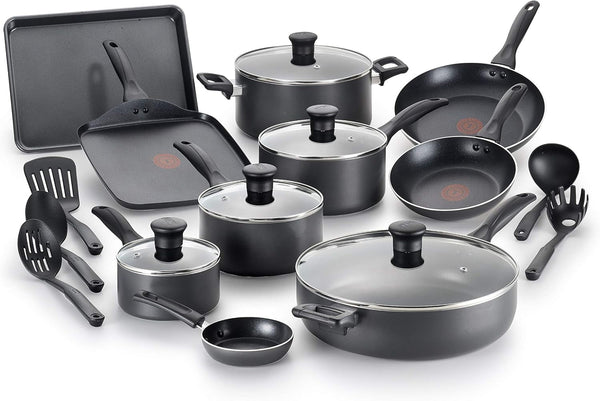 Everything in Kitchen Total Nonstick Diswasher Safe Pots and Pans Cookware Set, 20-PC, Black1